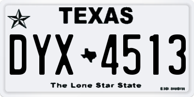 TX license plate DYX4513