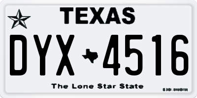 TX license plate DYX4516