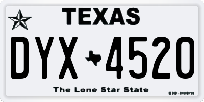 TX license plate DYX4520