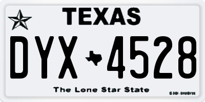 TX license plate DYX4528