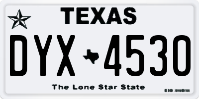 TX license plate DYX4530