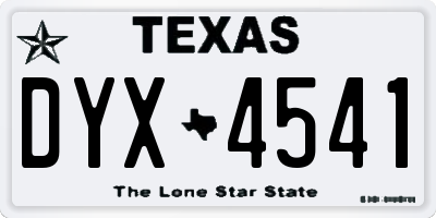TX license plate DYX4541