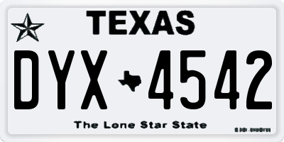 TX license plate DYX4542