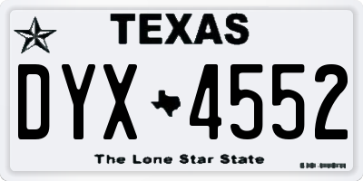 TX license plate DYX4552