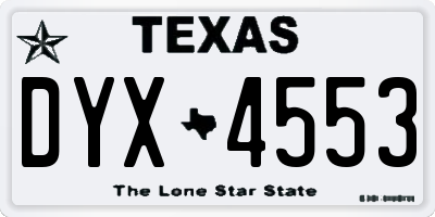 TX license plate DYX4553
