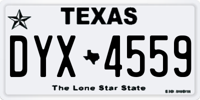 TX license plate DYX4559