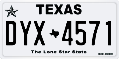 TX license plate DYX4571