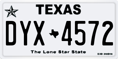 TX license plate DYX4572