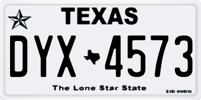 TX license plate DYX4573