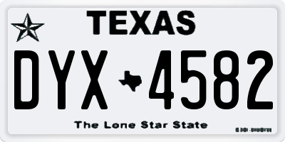 TX license plate DYX4582