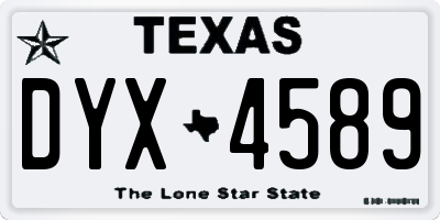 TX license plate DYX4589