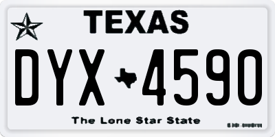 TX license plate DYX4590