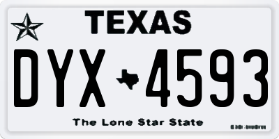 TX license plate DYX4593