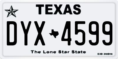 TX license plate DYX4599