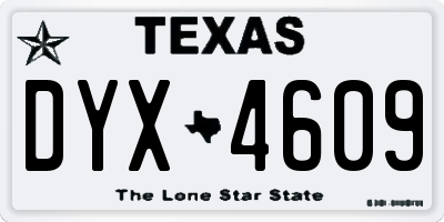 TX license plate DYX4609