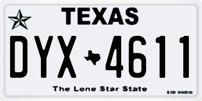 TX license plate DYX4611