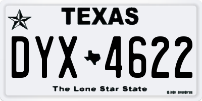 TX license plate DYX4622
