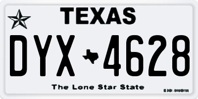 TX license plate DYX4628