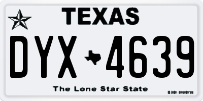TX license plate DYX4639