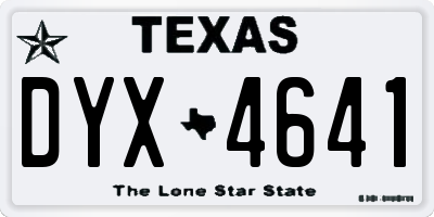 TX license plate DYX4641