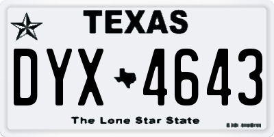 TX license plate DYX4643