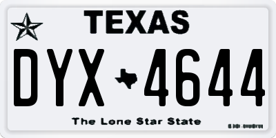 TX license plate DYX4644