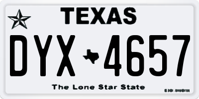TX license plate DYX4657