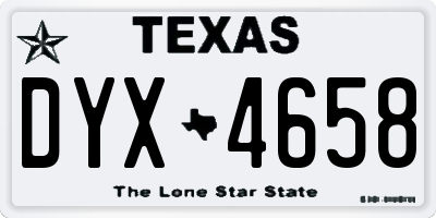 TX license plate DYX4658