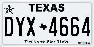 TX license plate DYX4664