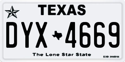 TX license plate DYX4669
