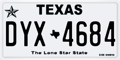 TX license plate DYX4684