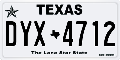 TX license plate DYX4712