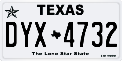 TX license plate DYX4732