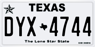 TX license plate DYX4744
