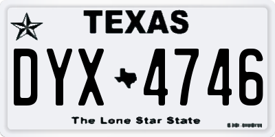 TX license plate DYX4746