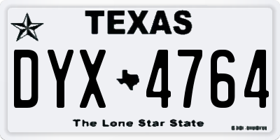 TX license plate DYX4764