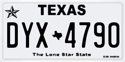 TX license plate DYX4790