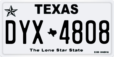 TX license plate DYX4808