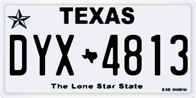 TX license plate DYX4813