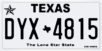 TX license plate DYX4815
