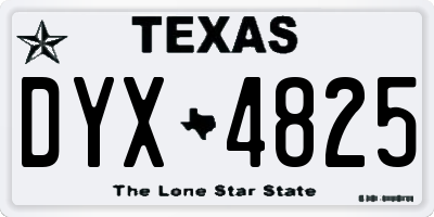 TX license plate DYX4825