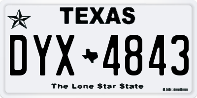 TX license plate DYX4843