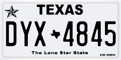TX license plate DYX4845