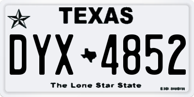 TX license plate DYX4852