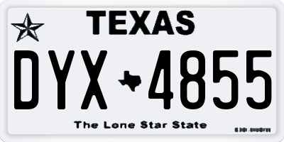 TX license plate DYX4855