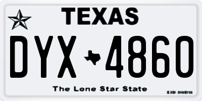 TX license plate DYX4860