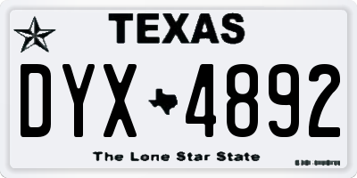 TX license plate DYX4892