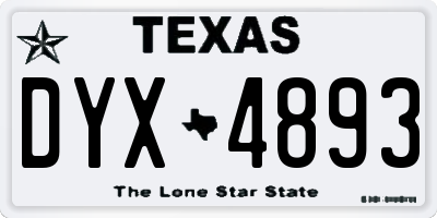 TX license plate DYX4893