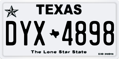 TX license plate DYX4898