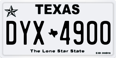 TX license plate DYX4900
